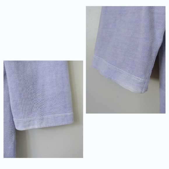 Woolrich Button Front T-Shirt 3/4 Sleeve Top Lilac Size Small - Picture 10 of 10